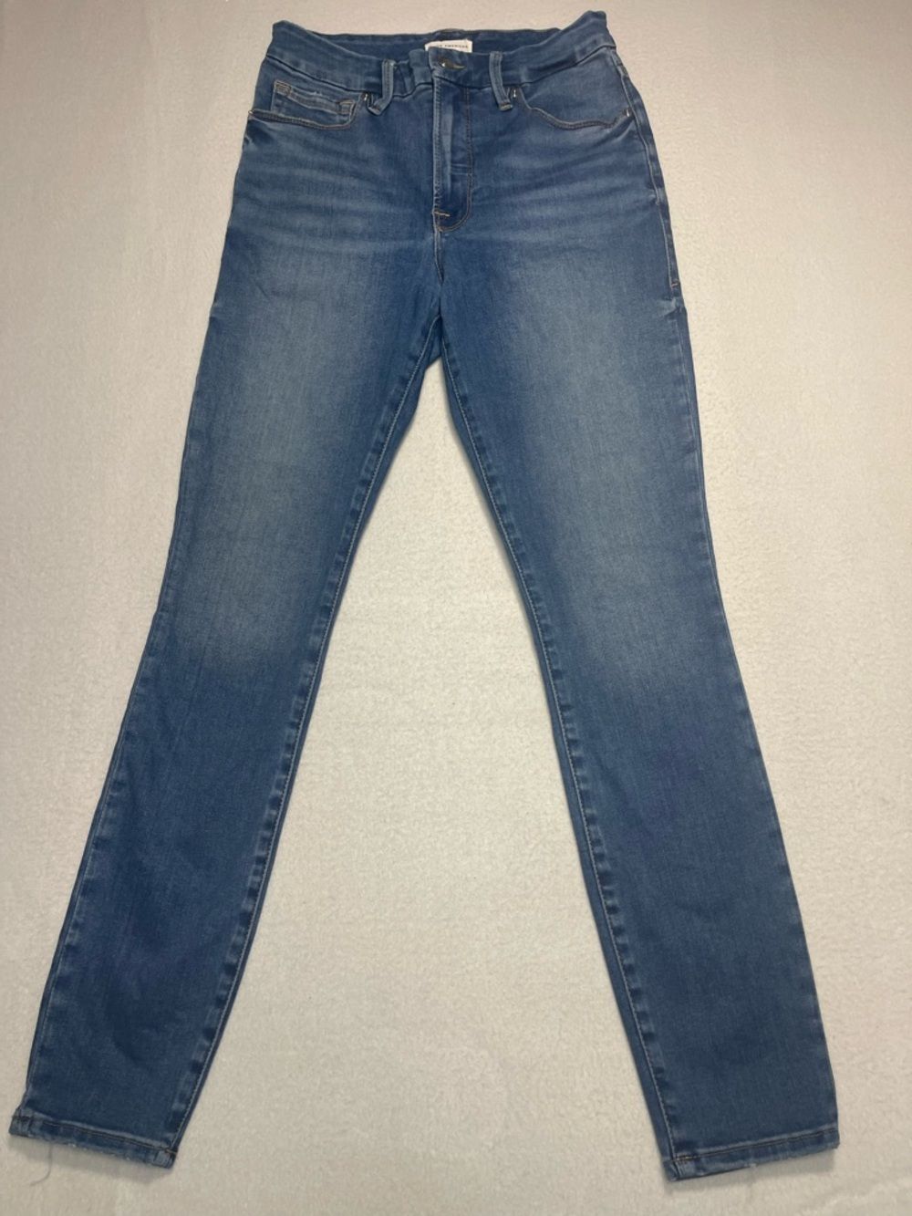 Good American Blue High Rise Skinny Jeans Size 4/27 Stretch Denim